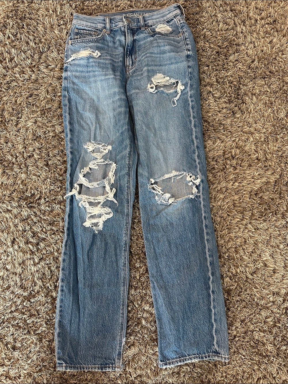 American Eagle Outfitters Super High-Rise Baggy Straight Jeans